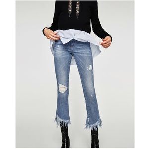 Zara Cropped Flare Jeans